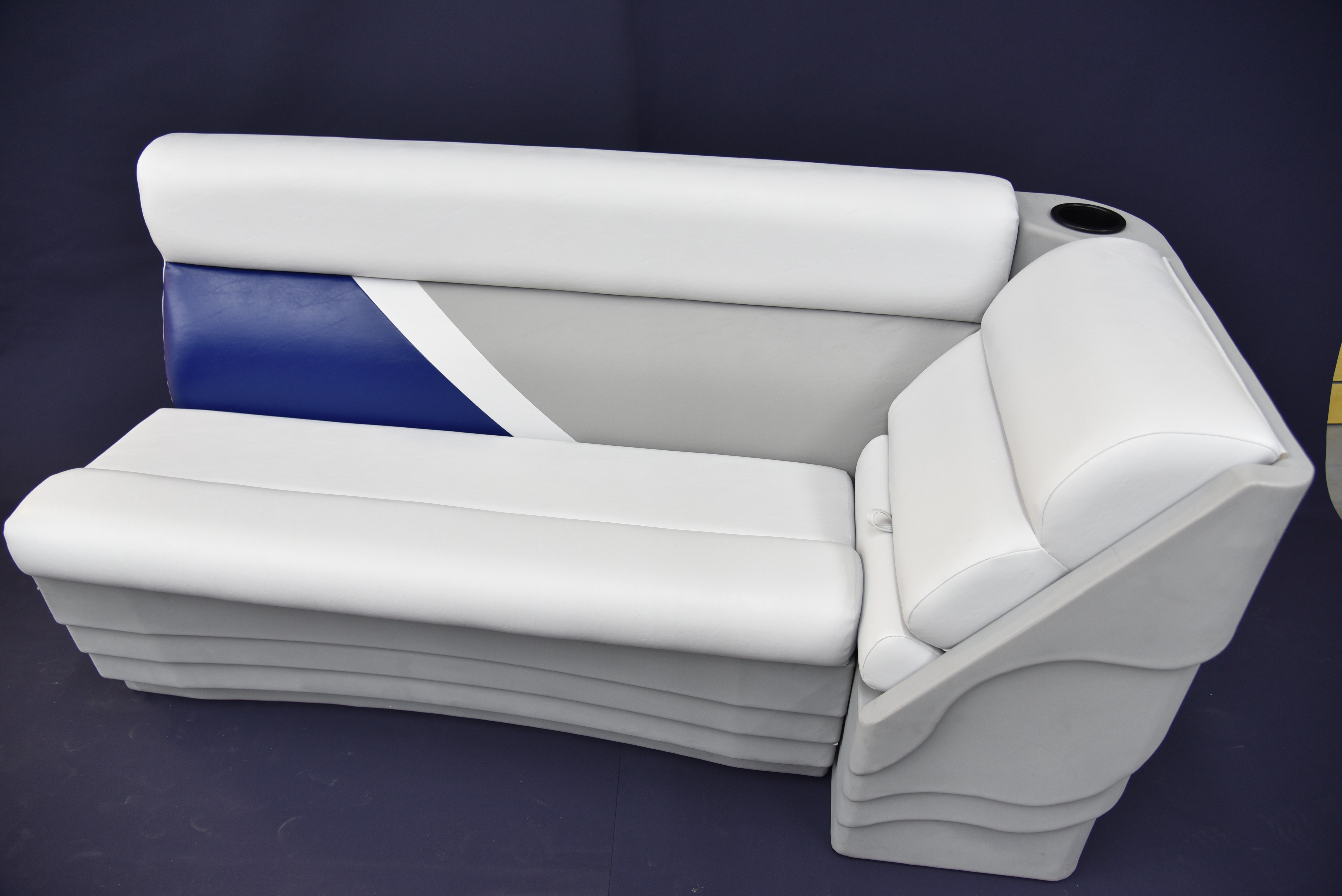 48" Bench Seat with Headrest Pontoon Boat Furniture