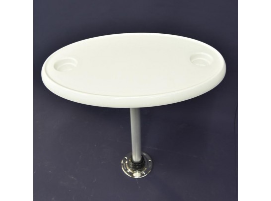 Oval Table with Post and Hardware