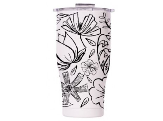 Orca 27oz Chaser -Floral Sketch Pearl/Clear