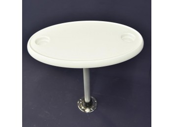 Oval Table with Post and Hardware